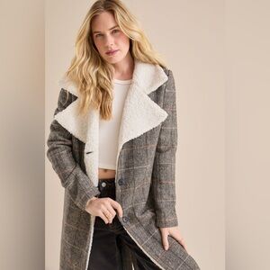 BRAND NEW Altard State Opal Plaid Coat